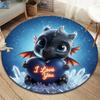 LovingDragon Runder Teppich, Teppich für Wohnzimmer Schlafzimmer Sofa Spielzimmer Dekoration, Rutschfeste Bodenmatte