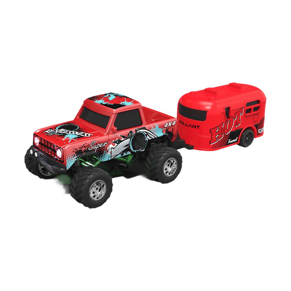 RC Truck, 1:64 Scale Truck With Lights, Remote Control Truck, 2.4GHz Rc Truck, Rechargeable Remote Control Semi Truck With Trailer