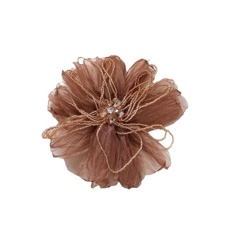 Organza Fabric Flower Patch Beaded Flower Flower Applique Clothing Decoration
