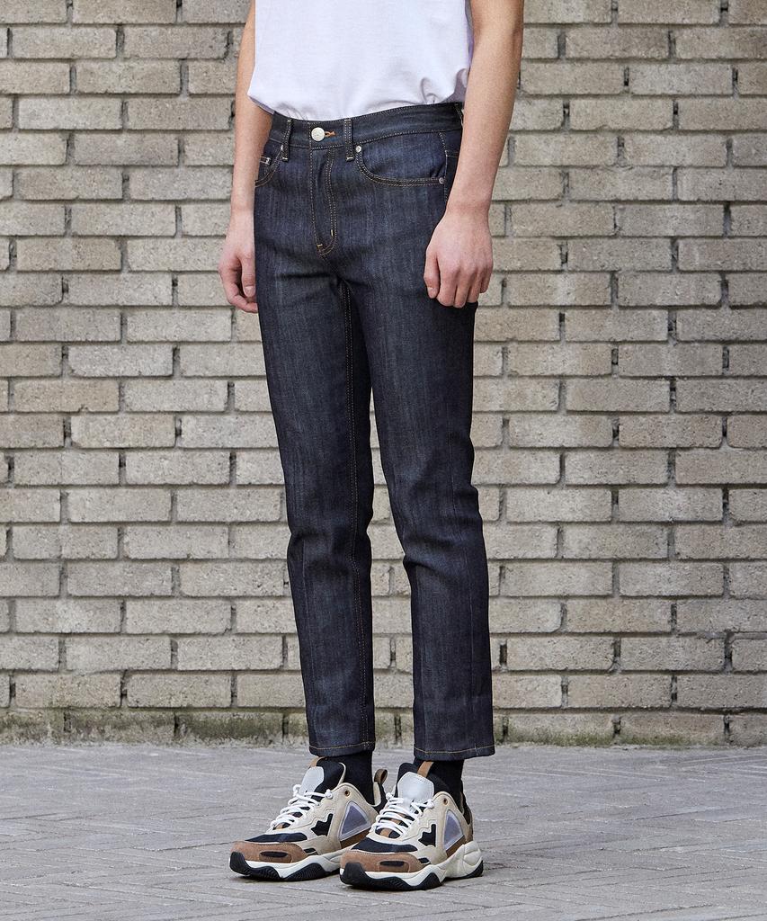 Pillogeulaem Retina Crop Raw Denim Pants