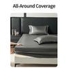 3Pcs Luxury Satin Fitted Sheet Set Soft Comfortable Breathable Solid Color Bedding Mattress Protector Set for Double Full Size
