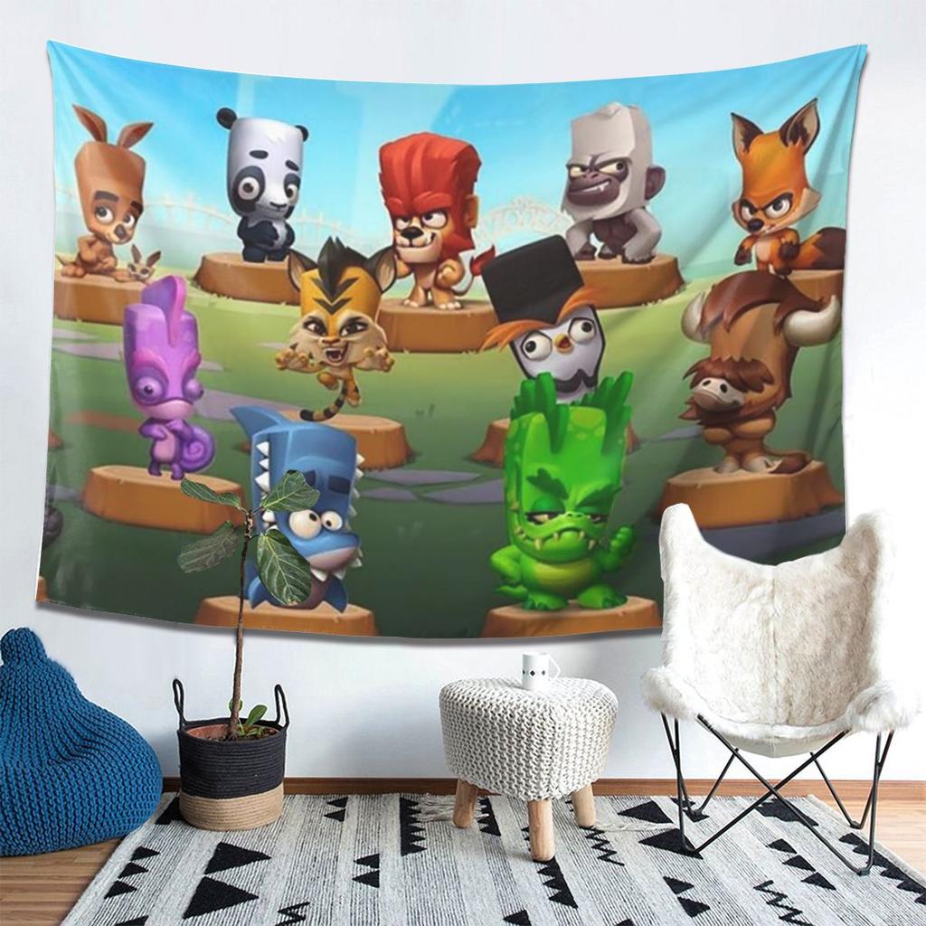 Zooba Battle Arena Tapestry Wall Hanging Aesthetic Home Decoration Tapestries for Dorm Room