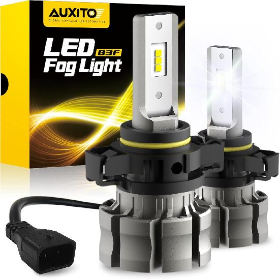 AUXITO 5202 LED Fog Light Bulbs, 6500K Cool White 6000 Lumen Plug And Play, 300% Brighter, 5201 PS19W 12085 PS24W Daytime Running Lights Replacement