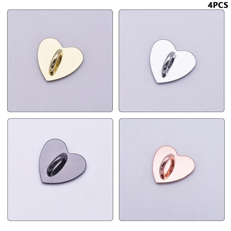 1pc Self Adhesive Metal Heart Phone Charm Holder Mobile Phone Case Finger Ring Stand Hooks Buckle Charms Clasp Accessories New