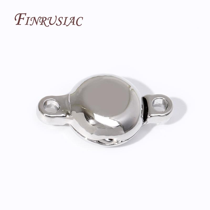 18K Gold Plated Round Magnetic Clasps Magnet End Clasp Connectors DIY For Jewelry Making Fittings DIY Necklaces Accessories