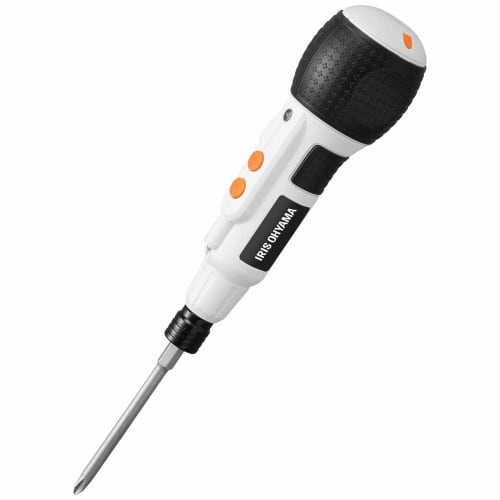 IRIS OHYAMA JMD8BG-W Lightweight Ball Grip Screwdriver with LED Light, 3.6V, White, Pen-Shaped, Compact, Manual/Manual Use, Includes One Bit, Charging