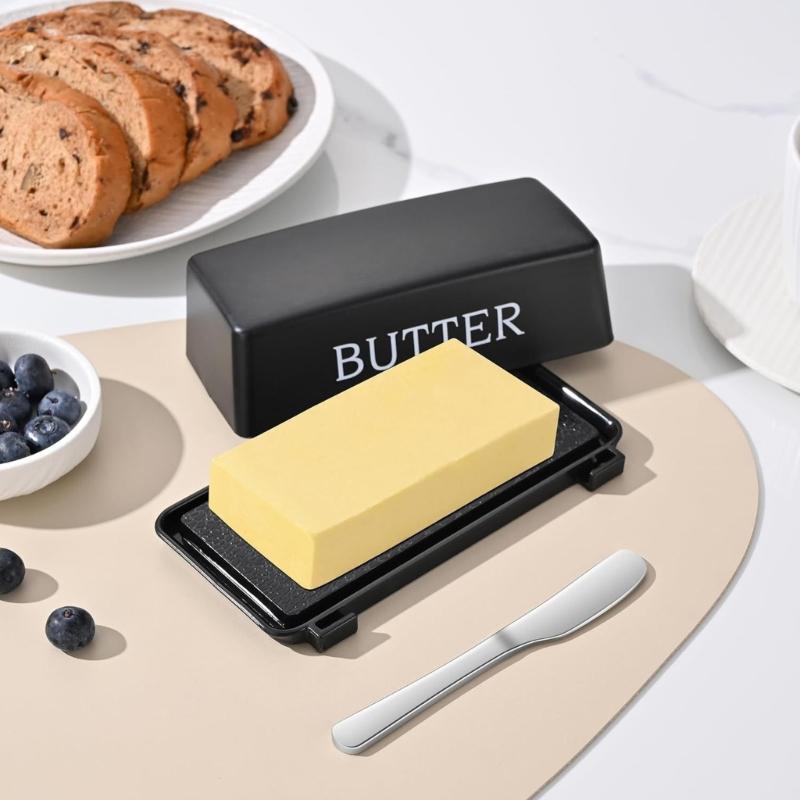 Food Grade Plastic Butter Container With Builts In Cutter Airtights Lid Dishwasher For Freshing Storage Kitchen