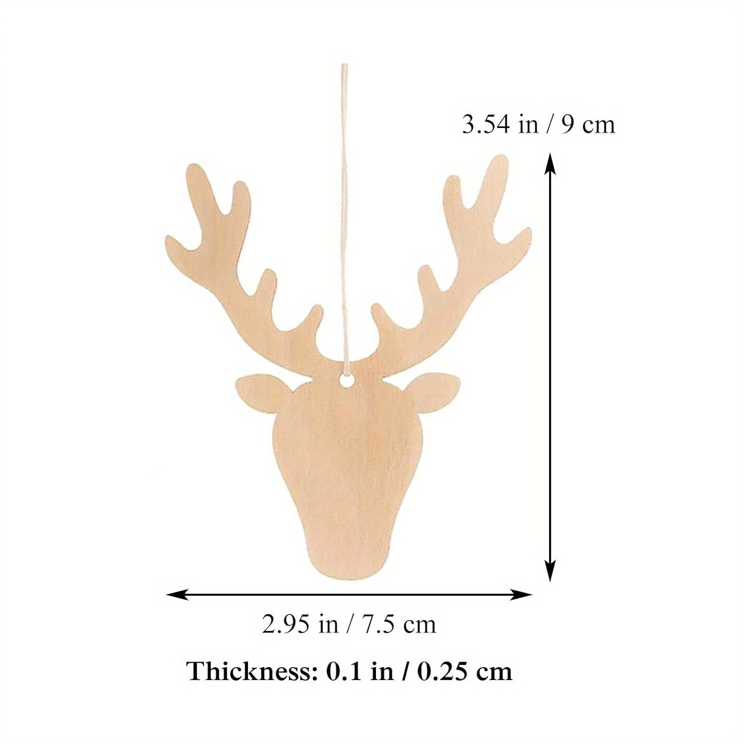 

20PCS/10PCS/5PCS 50m Hemp Rope Wooden Deer Head Christmas Ornament Pendant Pendant Wooden Pendant Decoration Wooden DIY Craft Other
