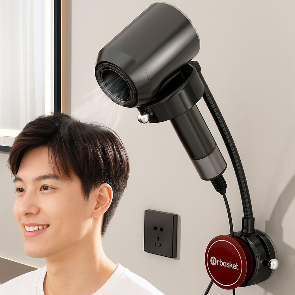 Rotating Hair Dryer Holder Angle Adjustable Hairdryer Shelf Hairdryer Stand  Bathroom Storage