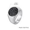 Black Zircon Signet Ring for Men Boys,Waterprfoof Stainless Steel Statement Ring,Punk Hip Hop Jewelry Birthday Party Gift