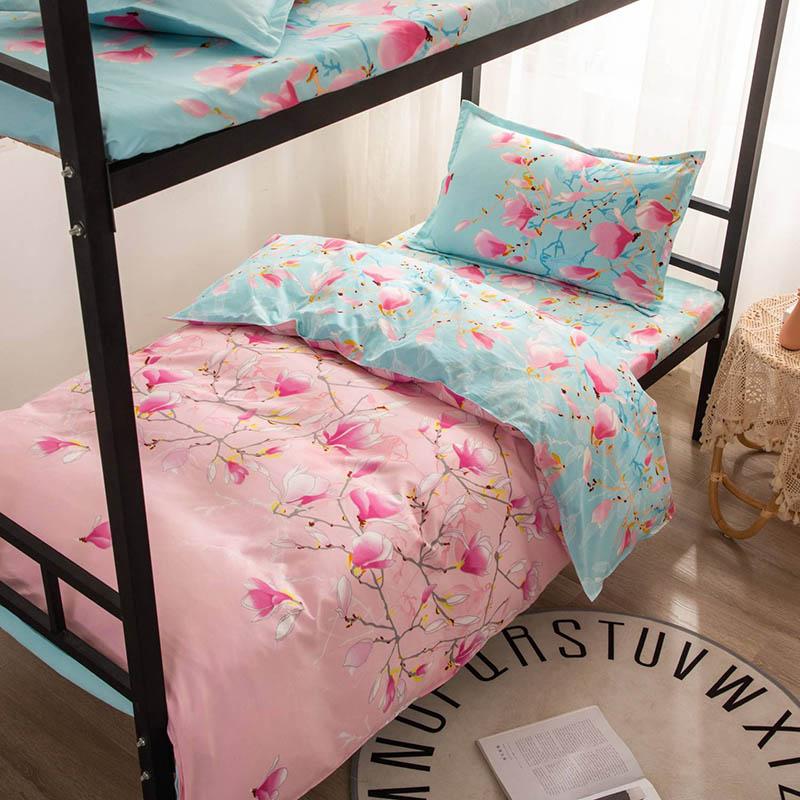 Three-piece Cotton Bed Linen Quilt Cover Pillowcase Bed Sheet Single Bed Set