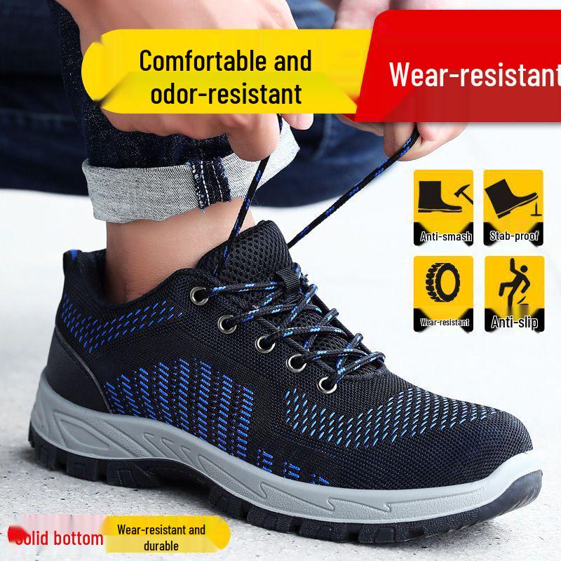 Men s All-Season Lightweight Steel Toe Work Shoes: Comfortable, Anti-Smash, Anti-Puncture, Odor-Resistant, Insulated, Wear-Resistant. 41