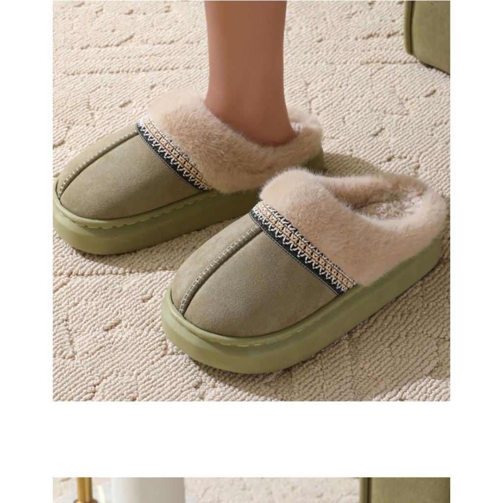 Plush Slippers for Autumn and Winter, Thick Soled Outdoor Cotton Slippers for Warmth At Home, Thickened Plush Thick Soled for Warmth
