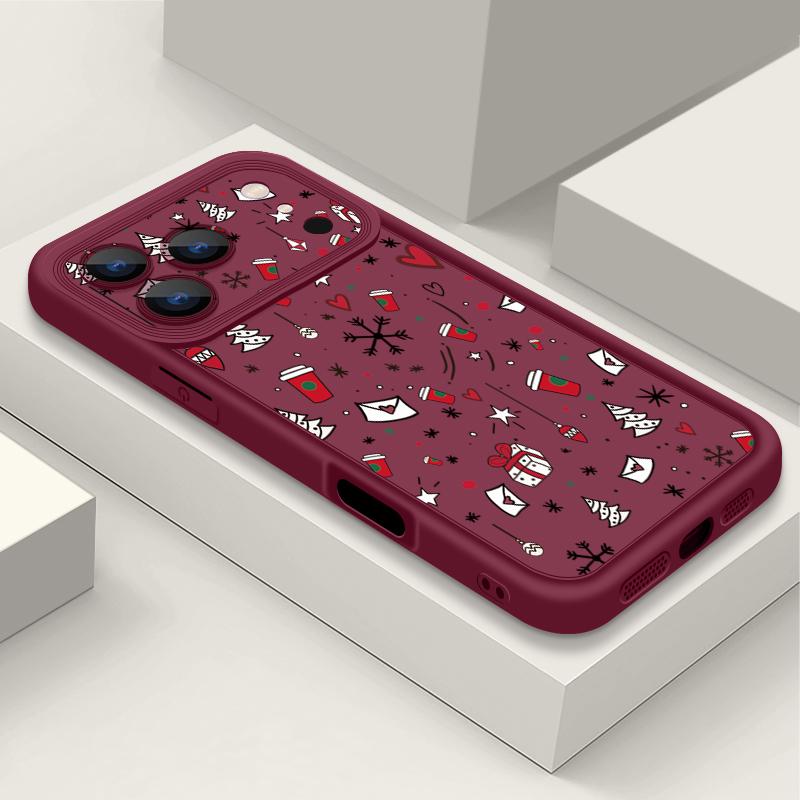Shockproof Soft TPU Silicone Phone Cover Funda For iPhone 17 Air 16e 16 15 14 Pro Max 13 17 Pro Max 17 Pro 17 Christmas Gift Pattern Case