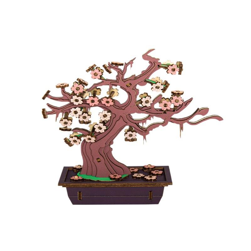 

1 шт. Деревянное искусство Цветущая вишня Дерево 3D Трехмерный пазл Деревянная игрушка Сборная модель Строительный блок Ручная работа Креативный подарок Украшение