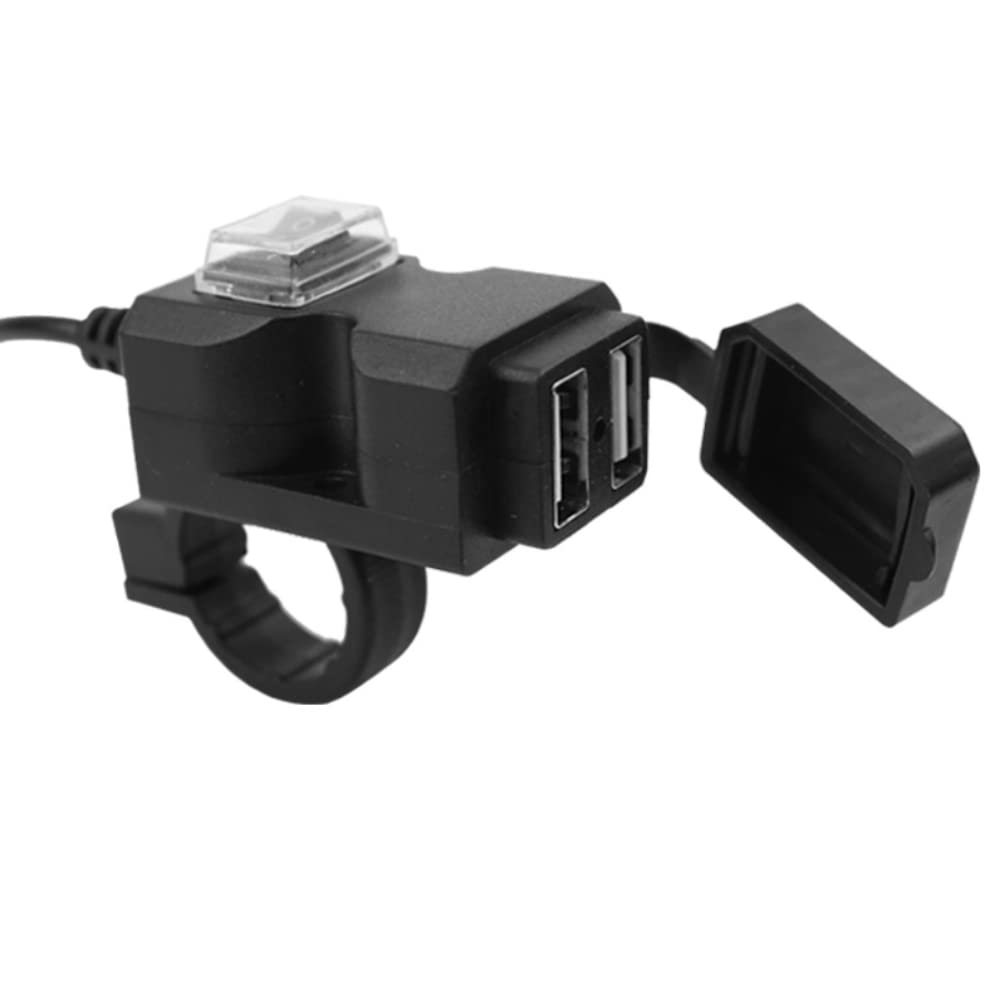 Itisyou Motorcycle USB Power Supply USB 2 Port Power Unit Charger Waterproof Cover Motorcycle USB Phone Charger