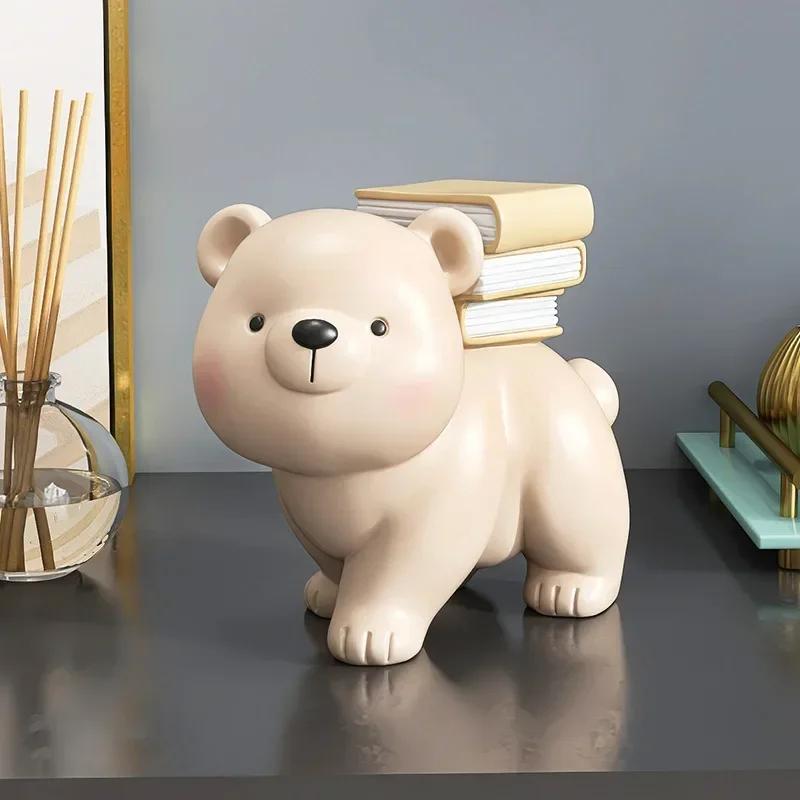 Bear Floor Ornaments Living Room TV Cabinet Sofa Side Coffee Table Tray Decorations Light Luxury Living Room Decoration