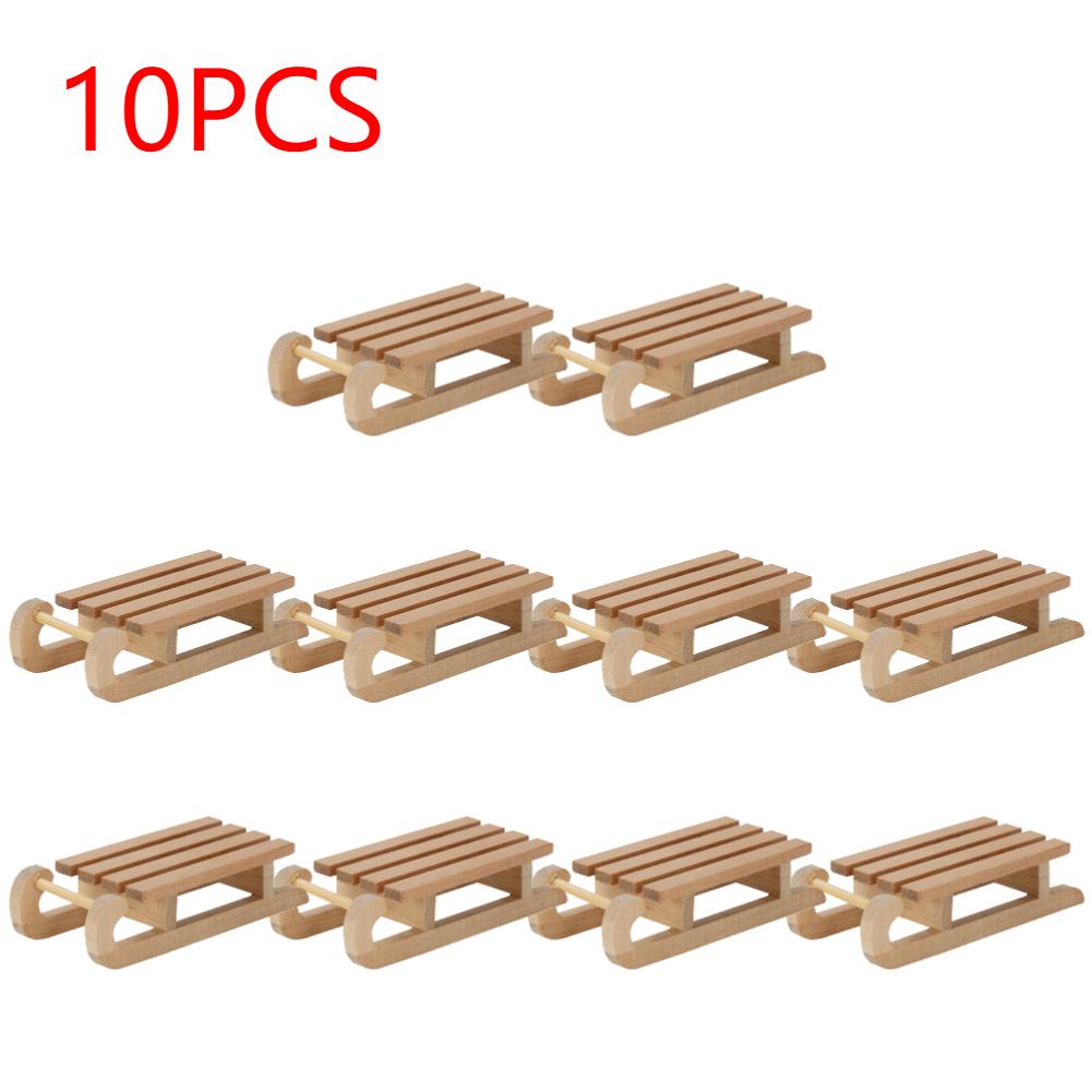 Mini Simulation Snow Sled Handmade 1/12 Wooden Sleigh Desktop Craft Home Decor Crafts Snow Sled Ornament Odorless for Doll House