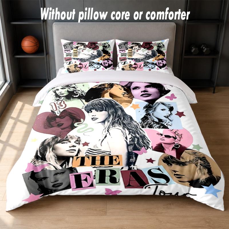 Set Biancheria da Letto Design Taylor Swift 1 Copripiumino + 2 Federe Morbido Traspirante Biancheria da Letto per la Casa