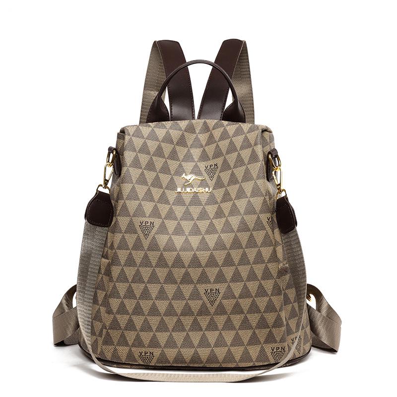 Versatile Floral Retro Backpack-Handbag: Multifunctional, Portable, Single/Double Shoulder, Large Capacity, Casual & Fashionable.