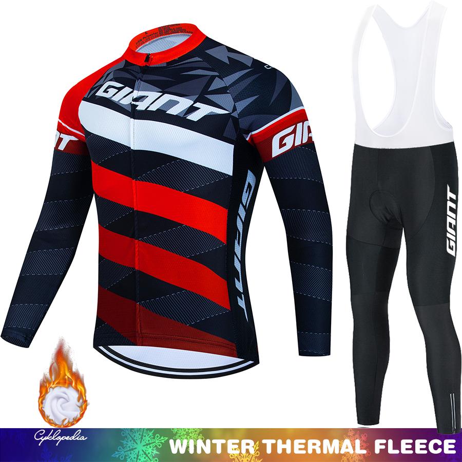 GIANT Thermisches Radtrikot Herren Fahrrad Winter Fleece Trägerhose Herrenhemd Kleidung Mann 2026 Sportbekleidung Set Pullover Bekleidungssets Fahrrad