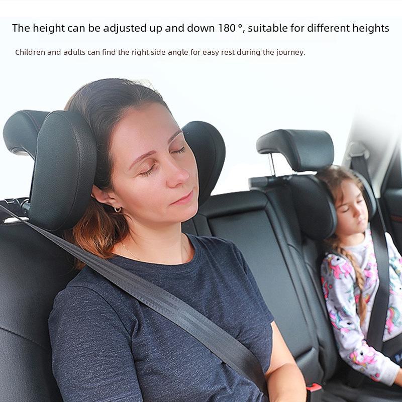 Adjustable Children's U-Shaped Memory Foam Car Headrest Pillow for Side Sleeping & Neck Support