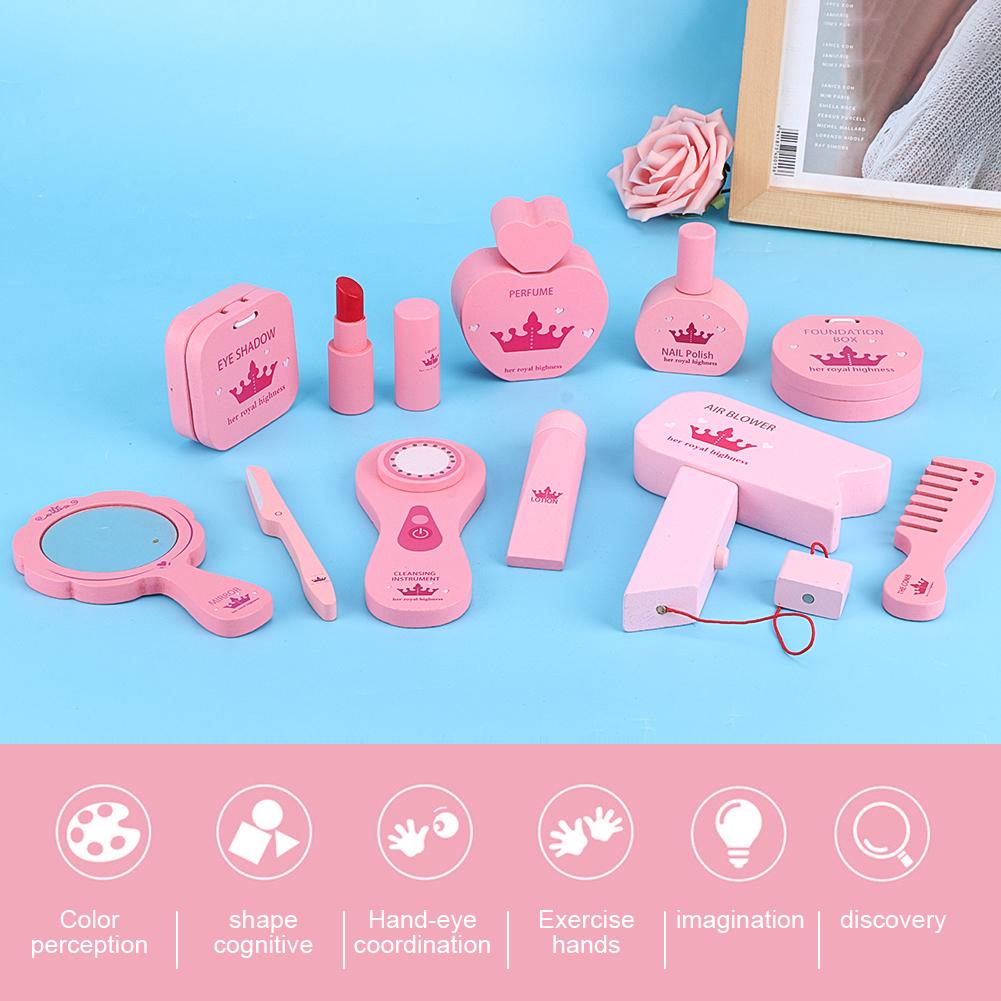 Baby Mädchen Make-up Spielzeug Set Holz Simulation Rollenspiel Kosmetikset Geschenk