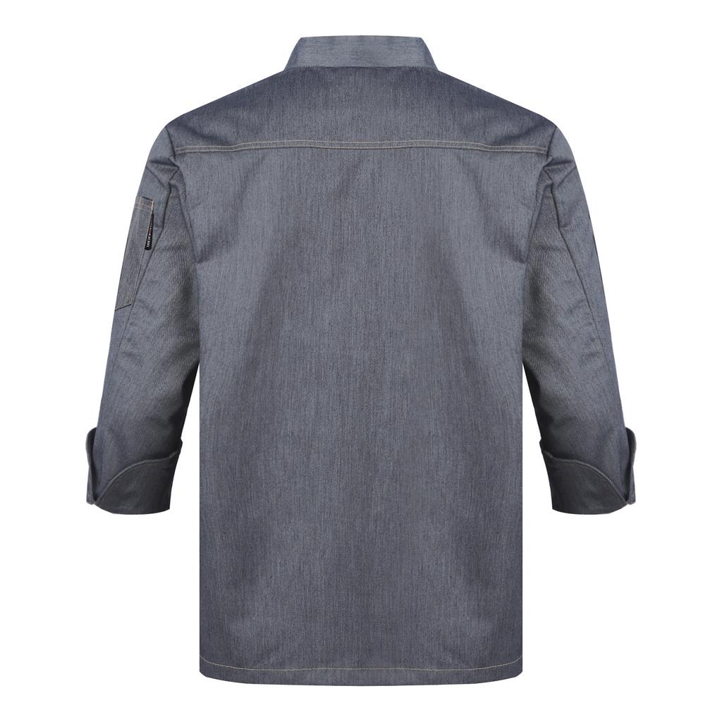 Uniforme de Personnel de Cuisine Unisexe Veste de Chef Manteau de Cuisinier Boulangerie Café Restaurant Vêtements de Travail Set Tablier
