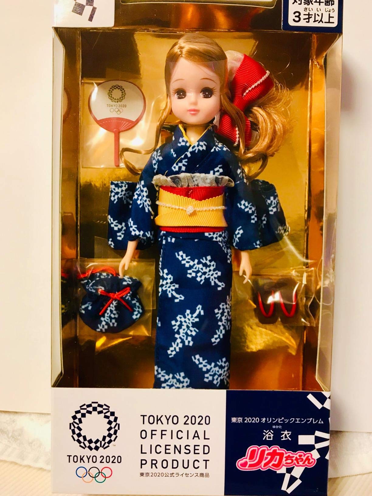 TAKARA TOMY Licca-chan Yukata Tokyo 2020 Olympic Emblem.