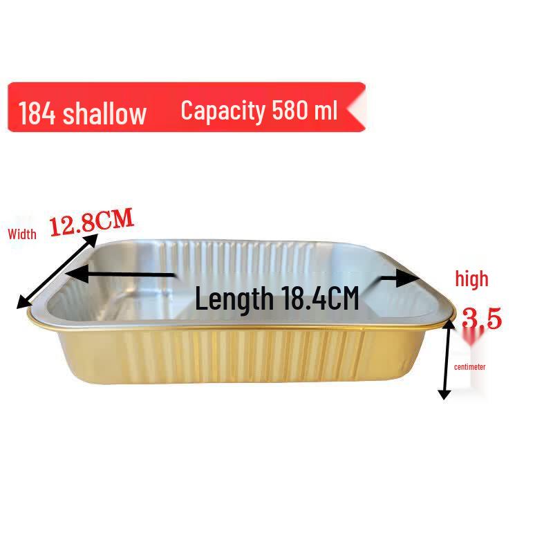 Rectangular Gold Aluminum Foil Takeaway Container