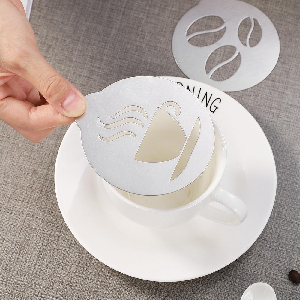 Cappuccino Barista Supplies Decoration Coffeeware Flowers Templates Coffee Stencil Set Coffee Mould