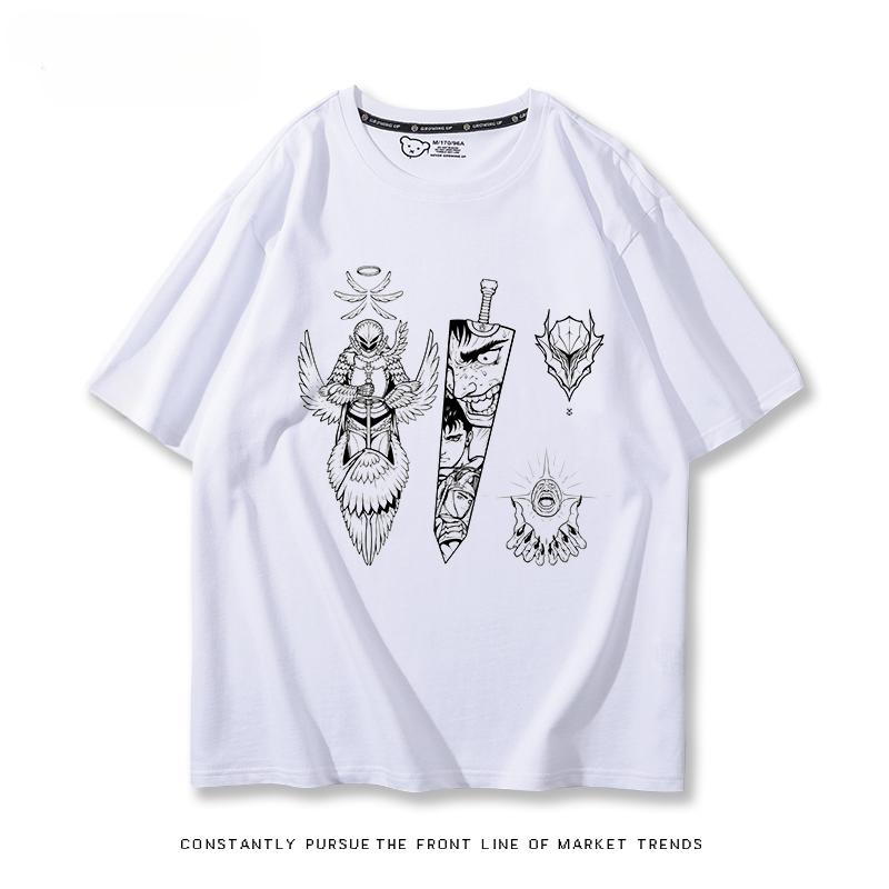 Berserk anime potisk osobnosti 100% bavlna tričko léto venkovní ležérní pohodlný trend street pánské oblečení