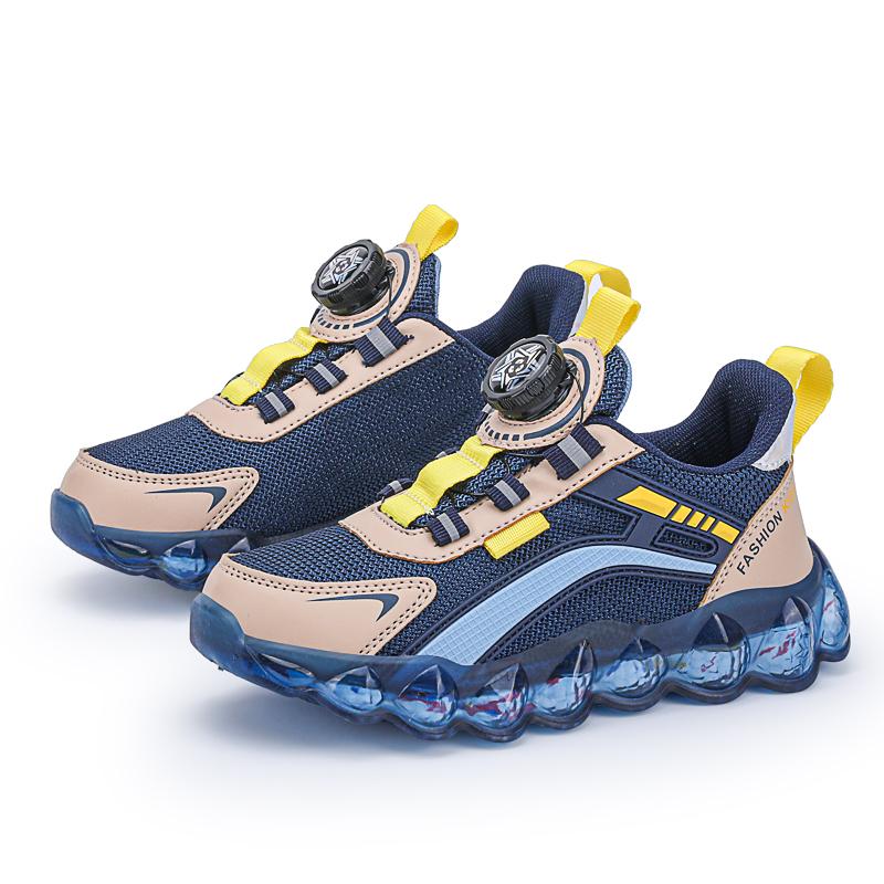 

Весенне-осенние детские кроссовки с удобной вращающейся кнопкой, сверхлегкие кроссовки из ЭВА для девочек 40 темно-синий