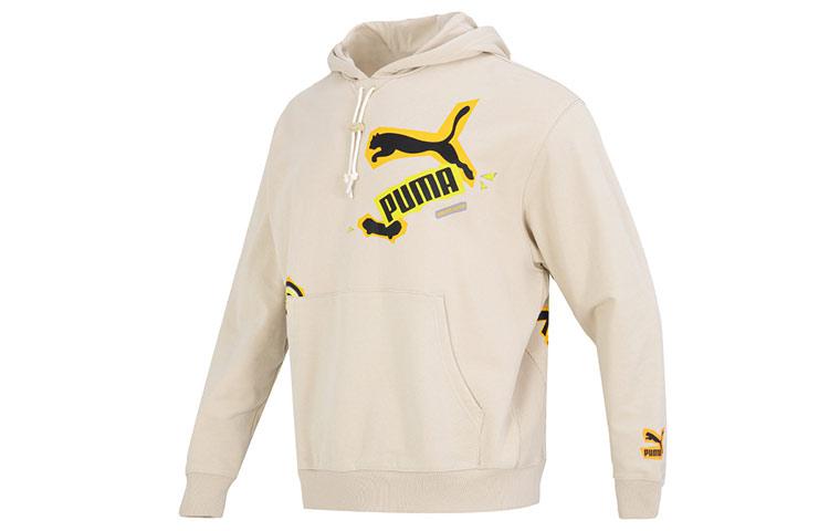 PUMA Sweatshirts Men s Khaki Hooded Moderate Regular 539966-88 S