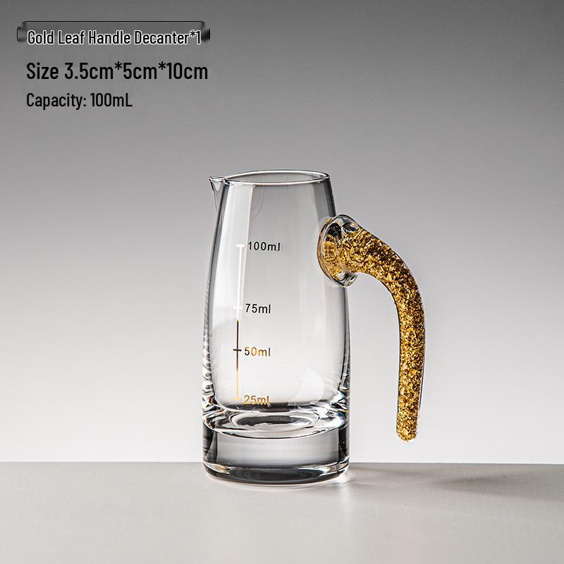 Gold Foil Shot Glass Set – Crystal White Wine Cups, Customizable with Logo