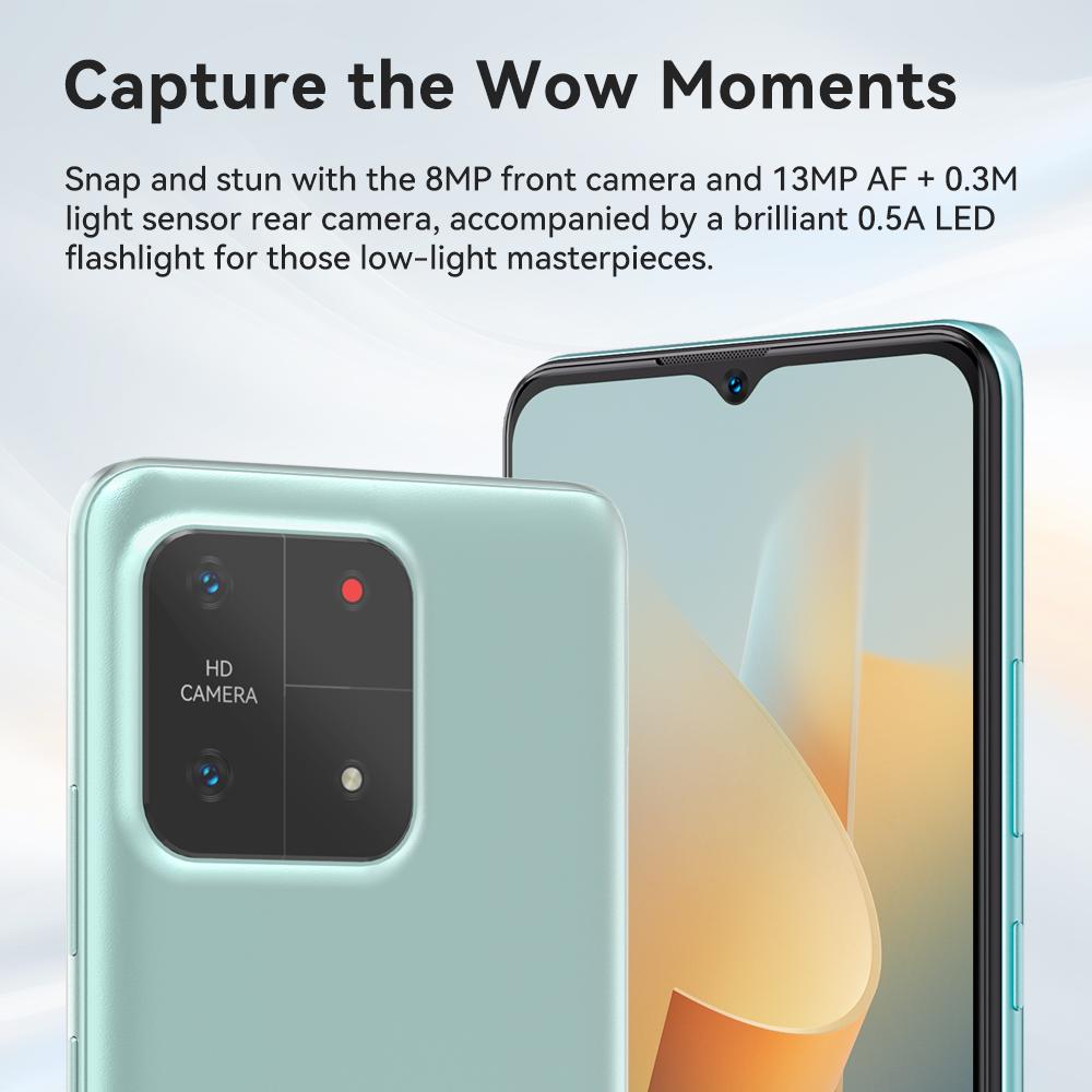 Cubot A1, Smartphone Android 13, 4GB RAM+128GB ROM, Octa-core, 6.56'' HD+ Screen, 13MP Camera, 5100mAh Battery, Face ID