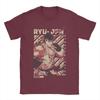 Ryu Streets Fighters T Shirts Men Pure Cotton Vintage T-Shirts Round Collar Game Tees Short Sleeve Clothing Plus Size