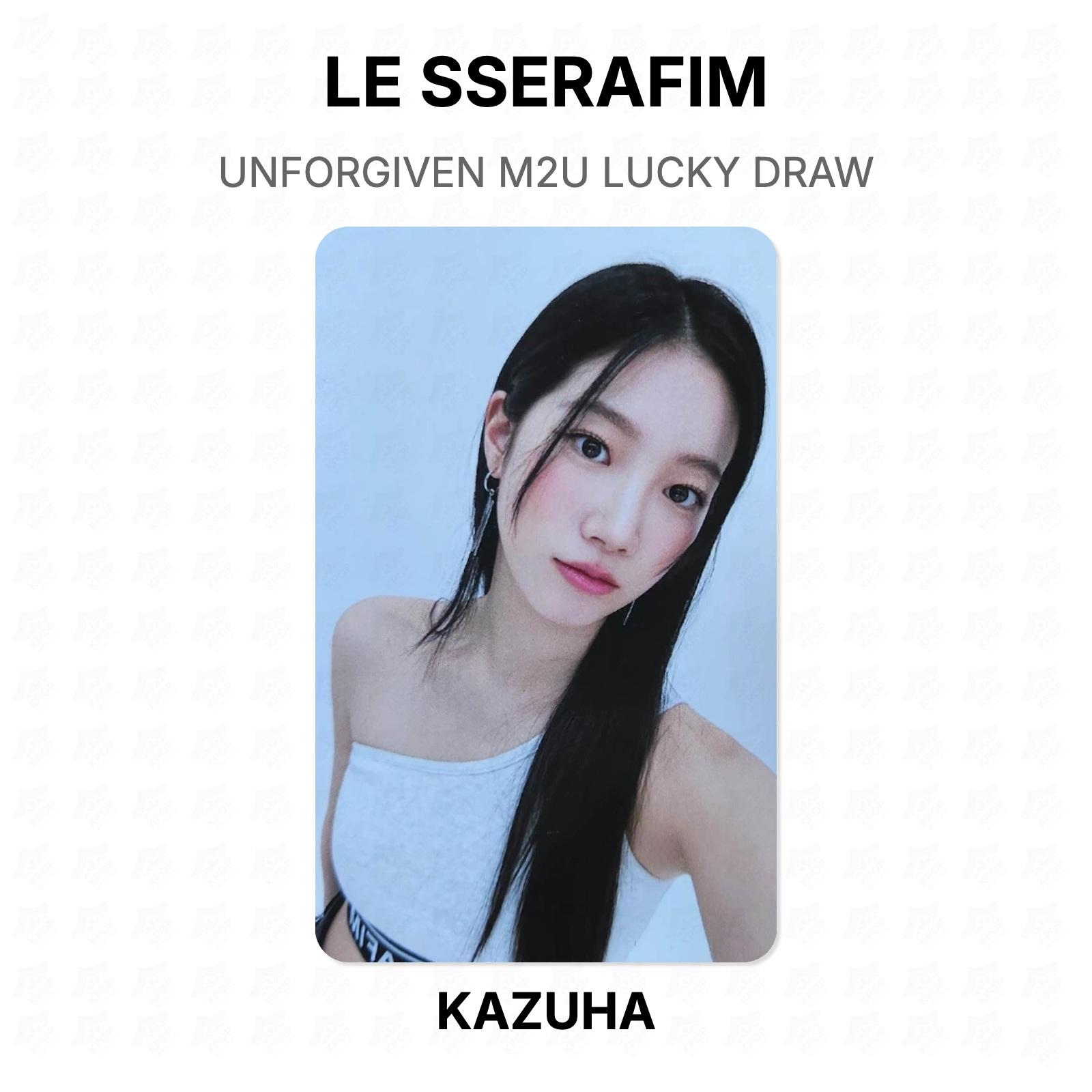 LE SSERAFIM UNFORGIVEN M2U LUCKY DRAW Official Photocard KAZUHA