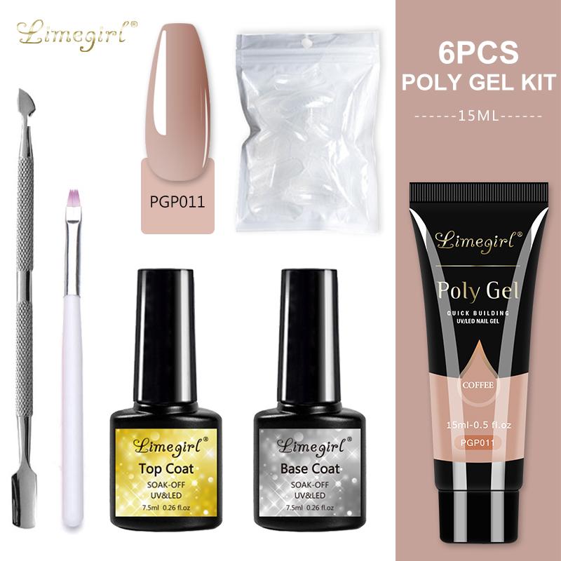 Nail Gel Set 6W LED Lamp For Manicure Set Quick Extension Nail Kit Gel Acrylic Building Polygels Set For Nails Design Tools Kit