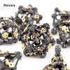 7 Pcs Black Yellow Skull Head Metal Dice Hollow Metal Polyhedral Dice Set Suitable for Role-Playing RPG  Board Game Card Game