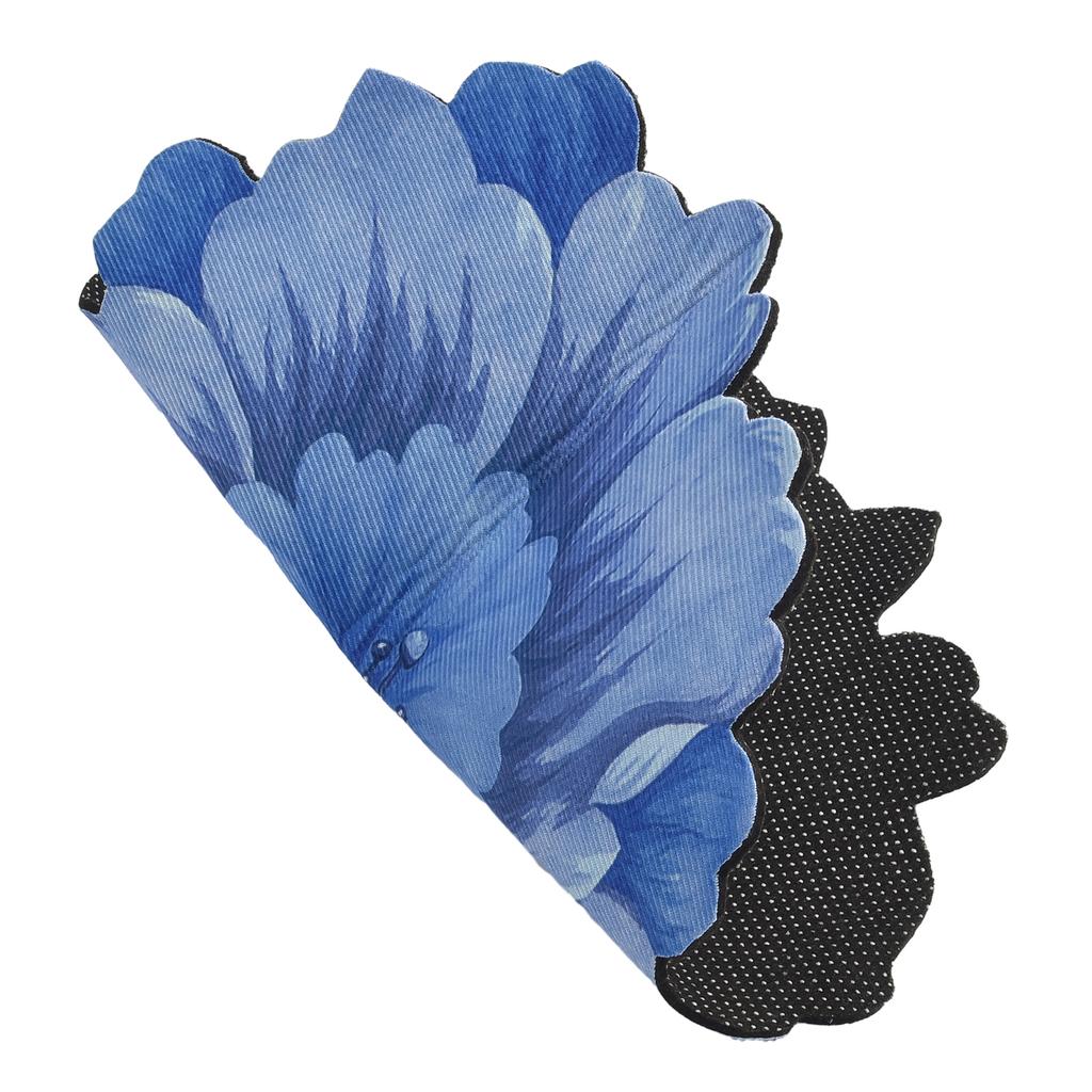 1pc Non-slip Flower Carpet Chinese Style Lotus Floor Mat Bedside Blanket Cloakroom Mat 40x40cm Home Living Room Decoration