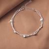 Korean Silver-Plated Double-Layer Square Bracelet for Women – Simple Fashion Jewelry
