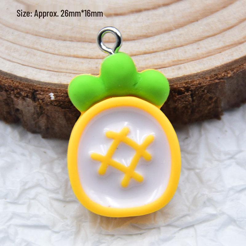 Colorful Resin Drip Cartoon Bear Ice Cream Pendant - Cute Fruit Jewelry Accessory for DIY