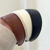 Solid Color Wide Turbans Retro Women Hoop Headband PU Leather Hairbands  Women Hair Accessories