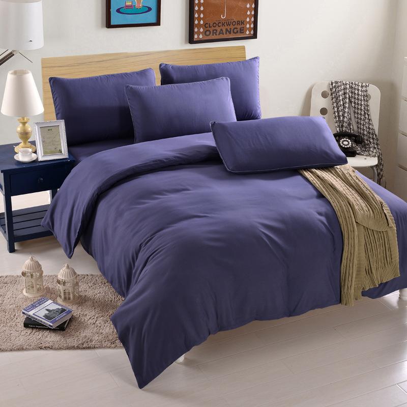 

Комплект постельного белья из трех-четырех предметов Простой однотонный пододеяльник наволочки простыня кровать 1.0m/3.28ft(3pcs) темно-фиолетового