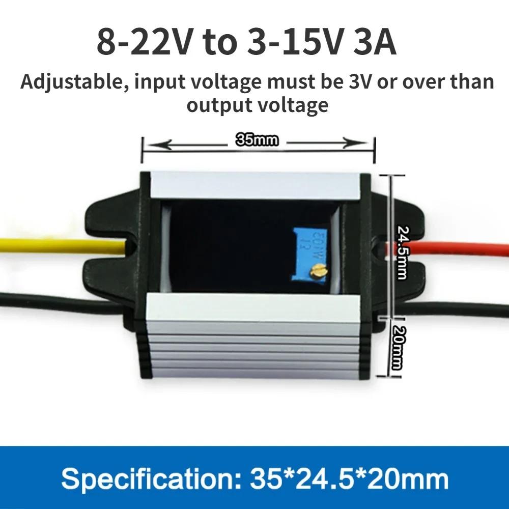 8-22V to 3-15V 12V to 5V 6V 9V DC DC Step Down Buck Converter Adjustable Output Voltage Regulator Module Car Auto Volt ce