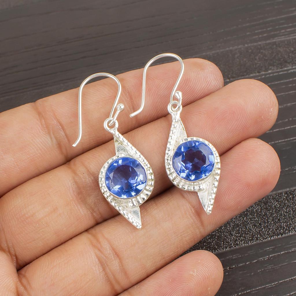 Tanzanite Handmade Gemstone Earrings, 925 Solid Sterling Silver Earrings Antique Jewelry, Earrings For Engagement Gift