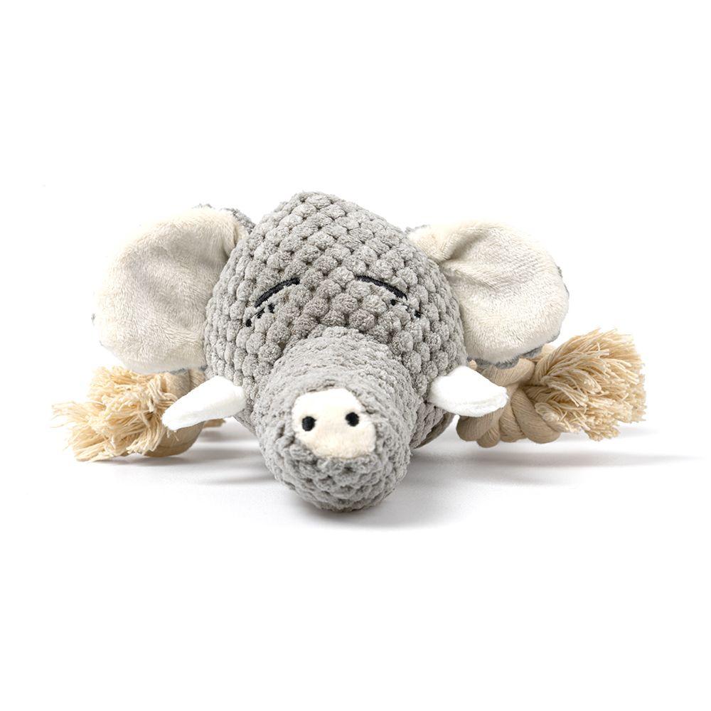 Plush Elephant with a Rope for Dogs