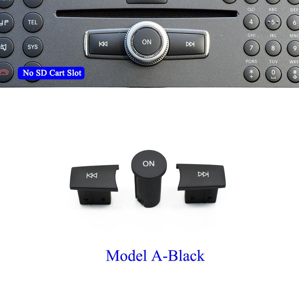 

3PCS Car Front Console Radio CD Player Button Forward Back Off Switch Cover Cap For Benz W204 X204 W166 W212 W207 W218 W156 W117 Model A Black