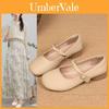 Scarpe Mary Jane Piatte Classiche da Donna con Tomaia a Strisce in PU Perfette per la Primavera e l'Uso Quotidiano